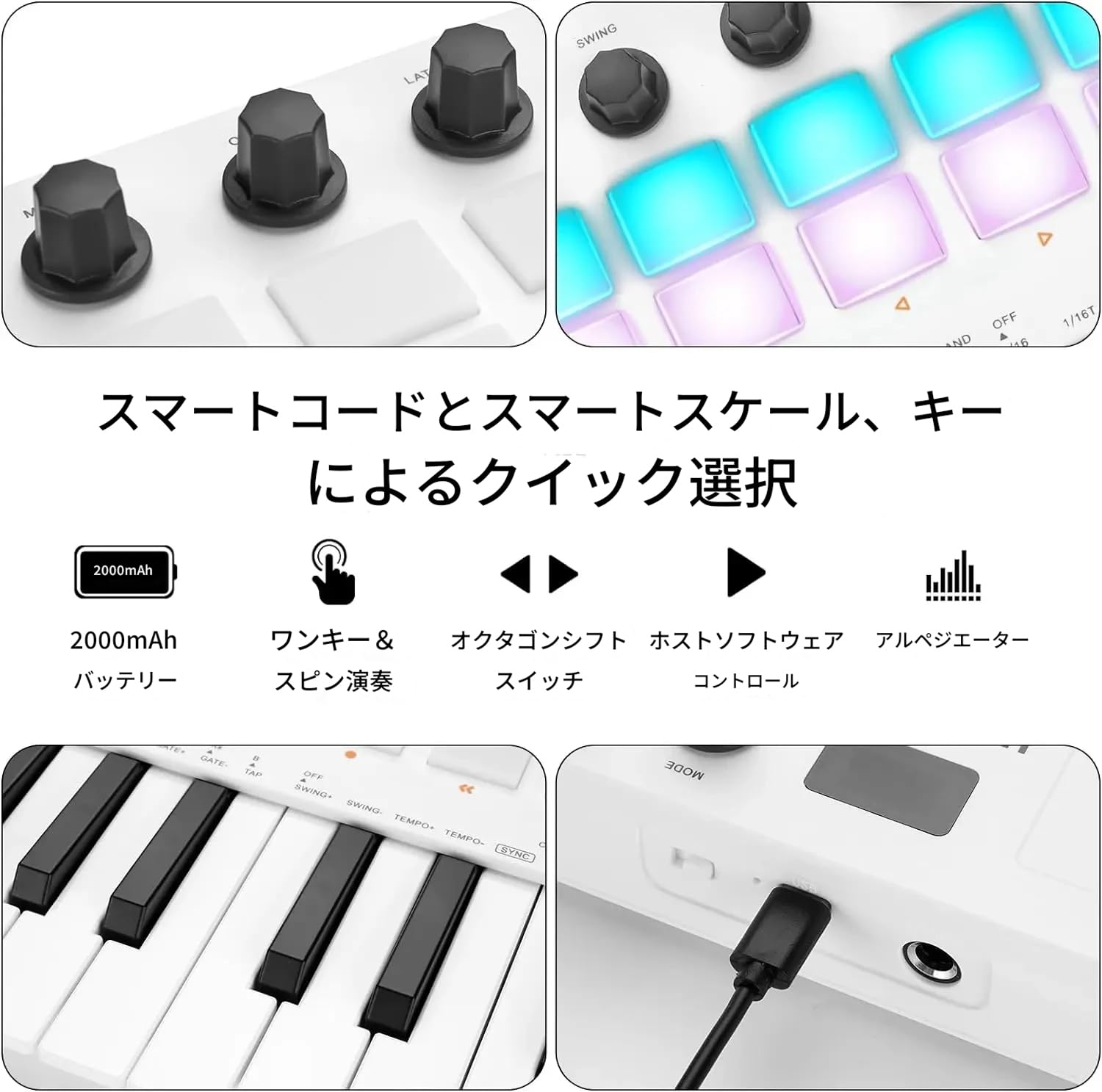 Amazon | zmart M-VAVE SMK-25 II MIDI パッド コントローラー